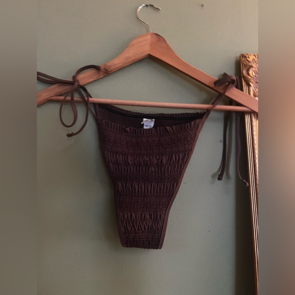 TROPIC OF C BROWN CRINKLE BIKINI BOTTOMS